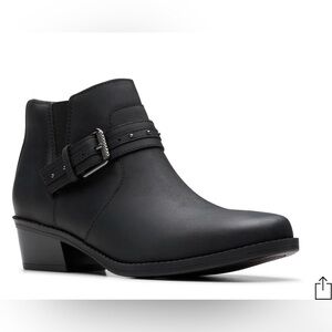 Clark’s Danyelle Wish Black Ankle Boots with Buckle